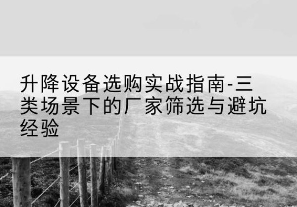 文安移动式升降机厂家推荐-升降设备选购实战指南-三类场景下的厂家筛选与避坑经验